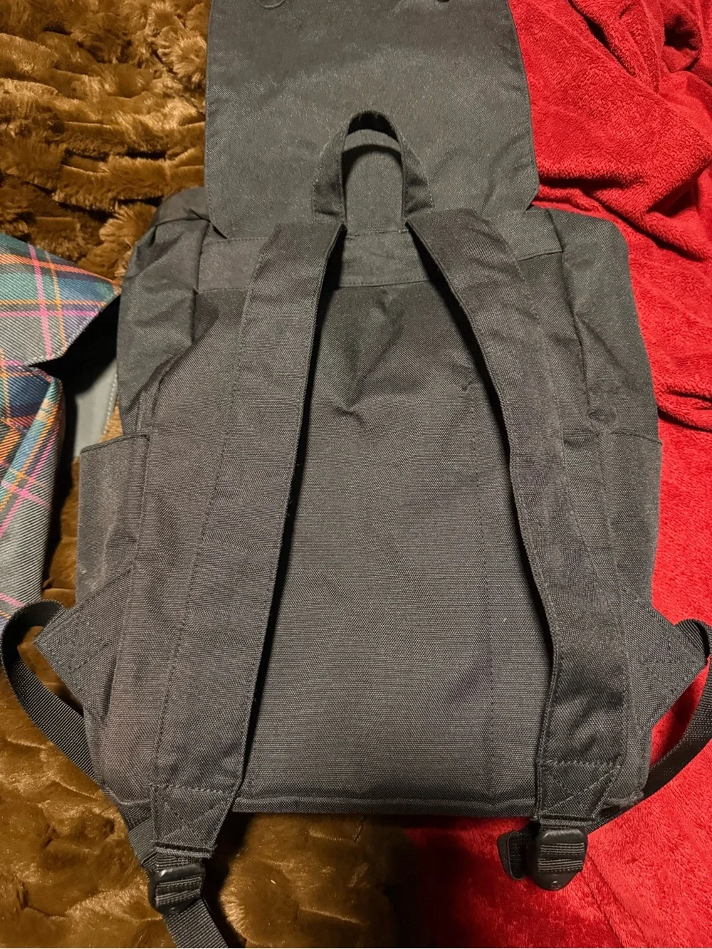 Herschel Supply Company Black Canvas Backpack with Buckle Details